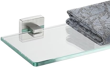 JQK Bathroom Glass Shelf, Tempered Glass Shower Storage 12 by 5 inches by Homeimprovement