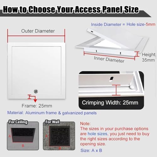 Gray Aluminum Access Door 6x16in Concealed Inspection Panel - Image 2