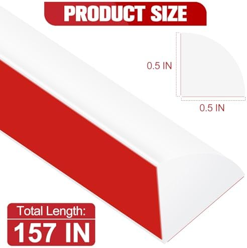ToLanbbt Flexible Quarter Round Molding, 157 Inch Peel and Stick Rubber Trim - Image 2
