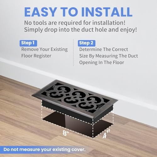 Howeall 4x8 Inches 2 Pack Heavy Duty Walkable Floor Register Easy Adjust Air - Image 6