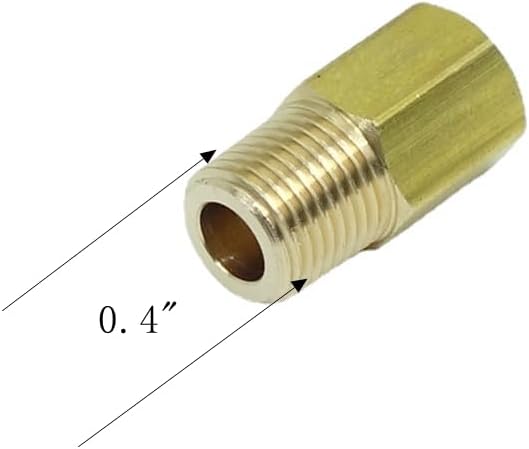 2 Pcs 1/8" NPT Pipe Male x M8 x1.25 Female Metric Gauge Adapter Brass - Image 2