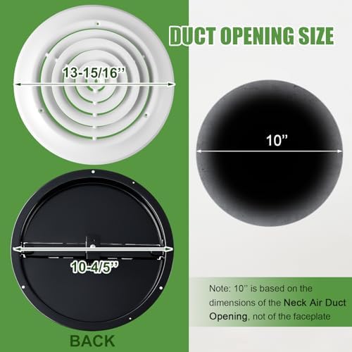Therwen 2 Set 10 Inch Round Ceiling Diffuser Vent Cover - Image 2