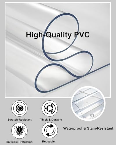 【16 Anti-Slip Stickers Included】2'×8' Clear Plastic Floor Runner, Waterproof - Image 2