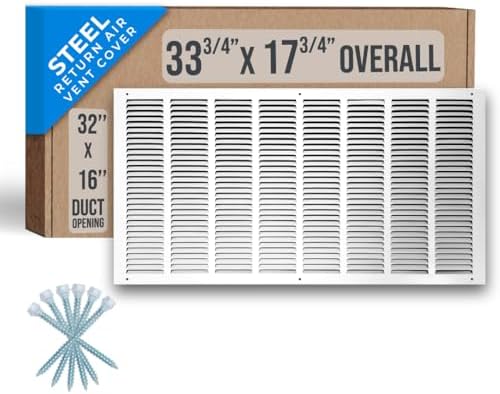 Fits 32x16 Duct Opening | Steel Return Air Grille by Handua | Vent Cover Grill by Handua
