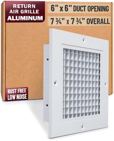 Fits 6x6 Duct Opening | Aluminum Eggcrate Return Air Grille | Low Noise & High by Handua