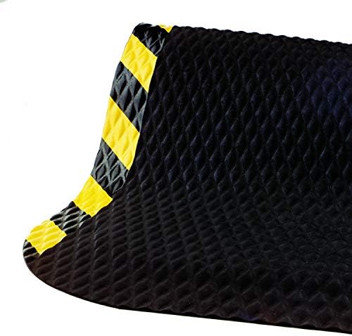 M+A Matting Hog Heaven Industrial-Grade Anti-Fatigue Mat | OSHA Yellow Striped - Image 2