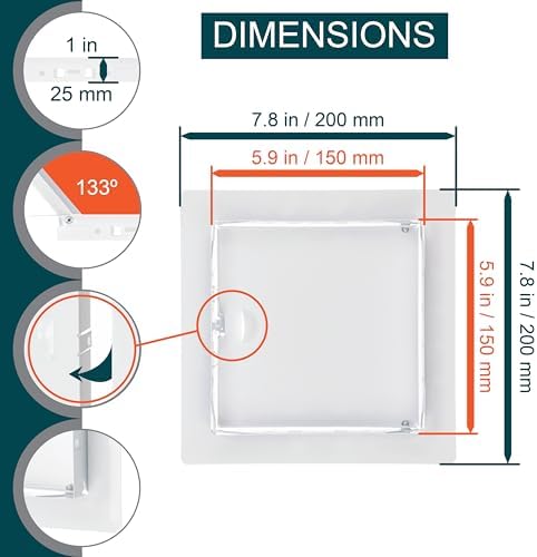 6" x 6" White Metal Access Panel - Image 2