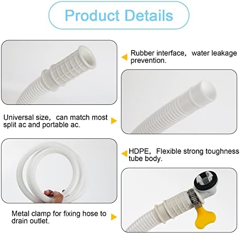 2 Pcs 5 ft Portable Air Conditioner Drain Hose, Mini Split AC Drain Hose - Image 3