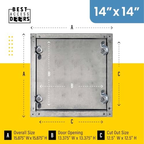 Best 14" x 14" Self-Stick Duct Access Door – 1" Fiberglass Insulated Steel HVAC - Image 2