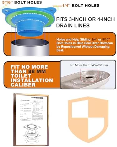 Elastic Wax Ring Toilet Seal, No Mess Gasket Replacement Repair Kit Install - Image 4