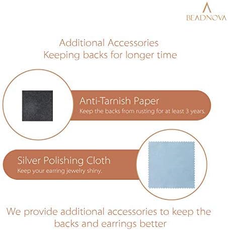 BEADNOVA Earring Backs Replacements Hypoallengeric Gold Plated Pierced Earring - Image 5