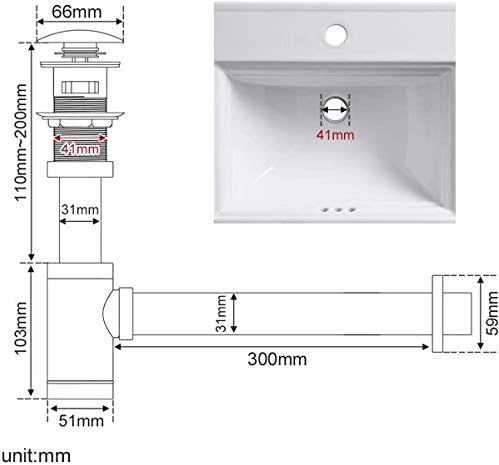Bathroom Sink Stopper P-Trap Complete Set Adjustable 1-1/4 Sink Drain Kit Tube - Image 5