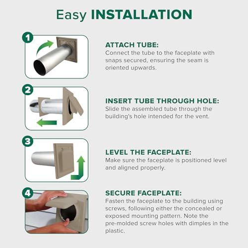 NO-PEST VENT Dual Door Dryer Vent Cover 4 Inch Outdoor, Made in USA, Highest - Image 6