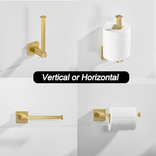 Leyden Gold Toilet Paper Holder Hand Towel Holder, Brushed Brass Toilet Roll - Image 4