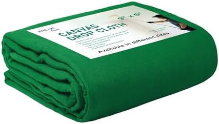 Canvas Drop Cloth for Painting 9x6 feet Pack of 1-8oz Painters Drop Cloths for by Unknown