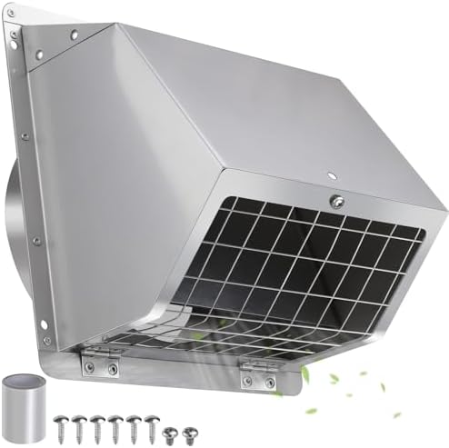 6 Inch Wall Vent Cover Dryer Vent Cover Outside, 304 Stainless Steel Exhaust by JYINCPED