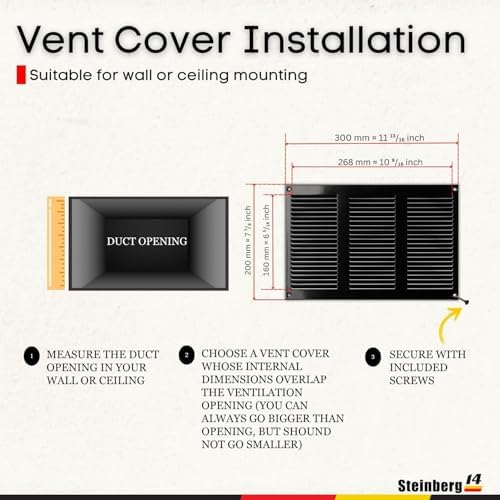 Steinberg14 Black Vent Cover 10x6 - Image 4