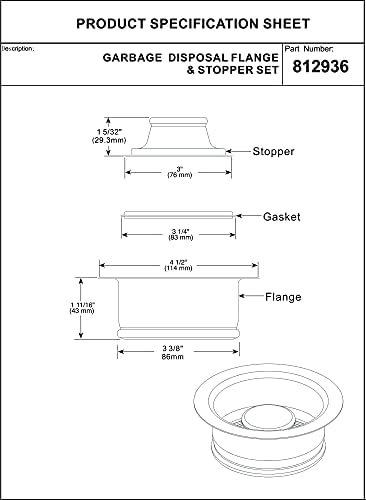 Artiwell Sink Garbage Disposal Flange and Stopper, Universal Flange Fit 3-1/2 - Image 7