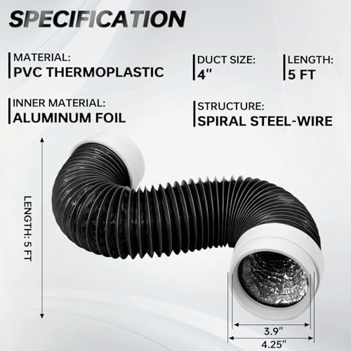 MOPHA 5FT 4" Dryer Vent Hose - Image 2