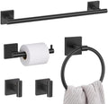 5 Pieces Bathroom Hardware Set Matte Black Towel Bar Set Includes 23.6” Towel by LairuierBathroomHardwareSet