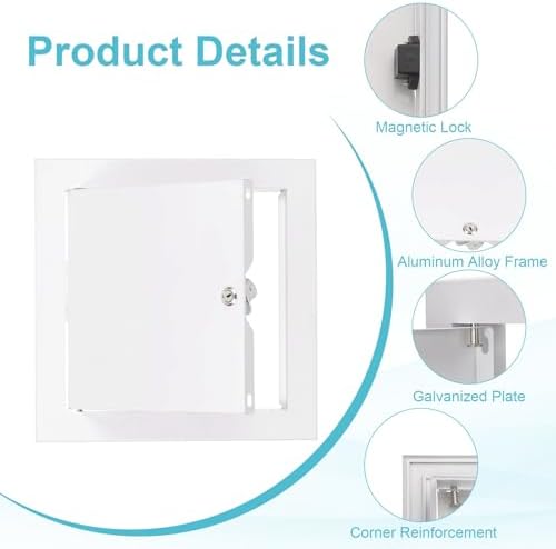 PATIKIL Drywall Access Panel 9x9 Inch, Aluminum Frame Wall Hole Cover Plumbing - Image 3