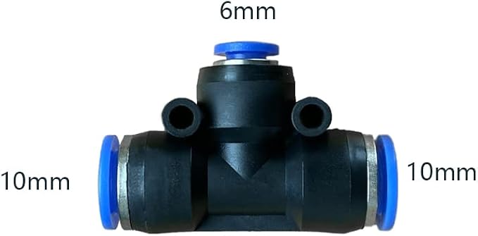 5 Pcs 10mm x 6mm x 10mm Pneumatic T Shaped 3 Way Tube Reducer Connector - Image 2
