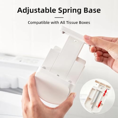 Adjustable Tissue Box Holder Wall Mount Hang Adhesive 1PC - Image 3