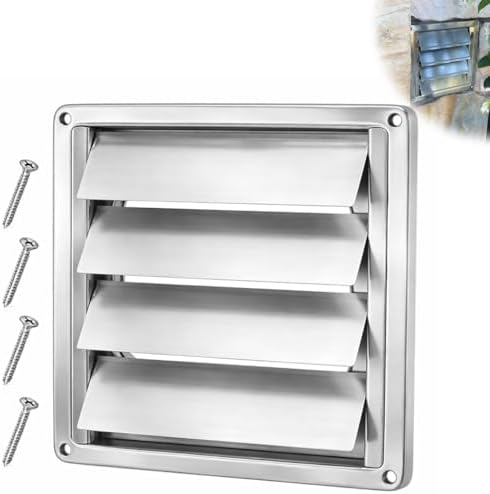 6" Metal Outdoor Dryer Vent Cover, Stainless Steel Exhaust Vent Hood by Swess