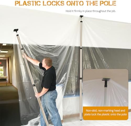 4 Pack Stainless Steel Zipper Walls Poles Kit, 10FT Retractable Efficient - Image 5