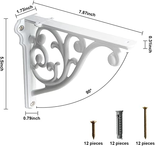 2 Pack 8 Inch Shelf Brackets, Metal Bracket - Image 2