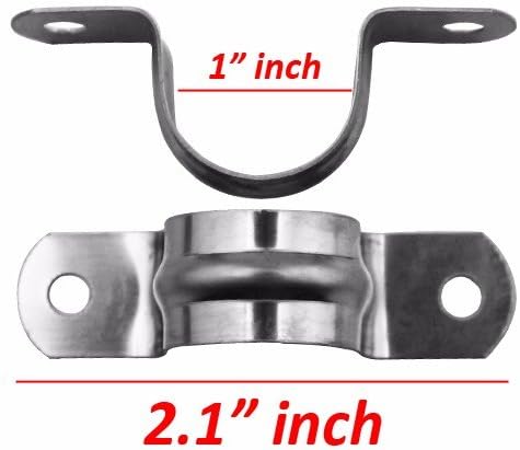 Wideskall® 1" inch Heavy Duty Pipe Tube Conduit Steel Hanger U Strap Clamps - Image 2