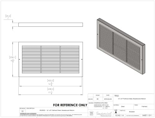 White Baseboard Return Grill - Image 2