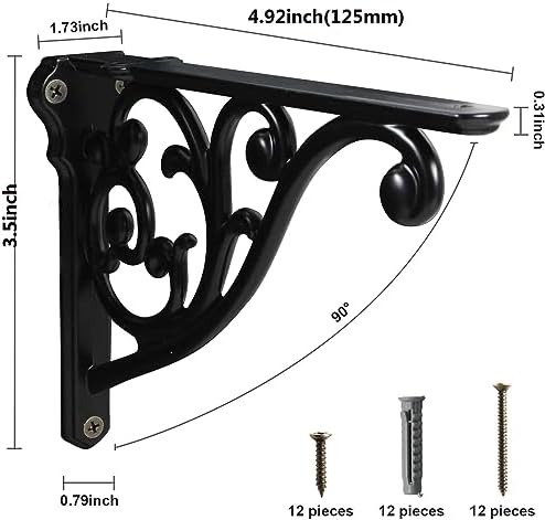 Khtumeware Ornate Decorative Shelf Brackets, 5x3.5 inch Small wall Mounted - Image 2