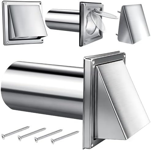 4 Inch Metal Dryer Vent Cover Stainless Steel Guard Wall Dryer Exhaust Cap by Demonwer