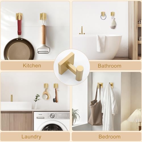 Lairuier Bathroom Hardware Set Brushed Gold, Towel Holder Set Wall Mounted - Image 5