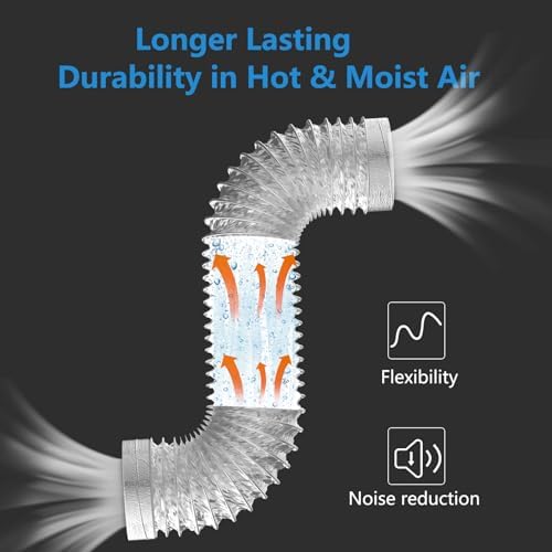 HOOMESUN Dryer Vent Hose 4 Inch 8FT Heavy Duty Flexible Exhaust Duct Hose - Image 4
