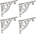 Shelf Brackets 4 Inch 4 Pack Heavy Duty Brushed Nickel Wall Bracket Victorian by khtumeware