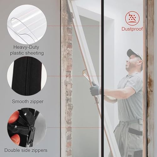 2 Pcs Dust Protector Zipper 7.6cm x Self Adhesive Home Renovation Dust Seal - Image 6