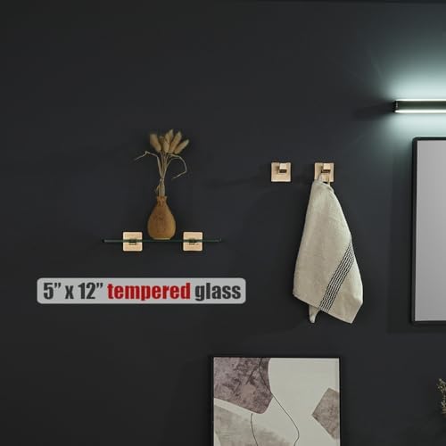 JQK Bathroom Glass Shelf, Tempered Glass Shower Storage 12 by 5 inches - Image 4