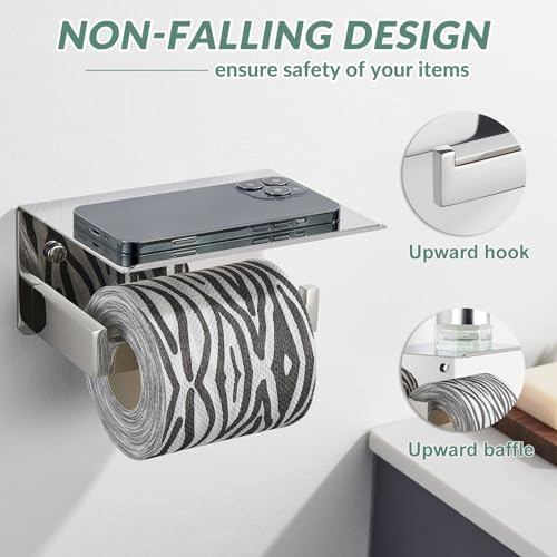APLusee Polished Chrome Toilet Paper Holder - Image 4