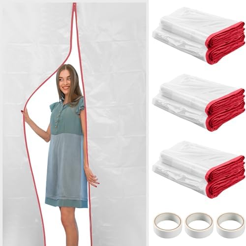 CALPALMY Plastic Zipper Door Dust Protector, 4 ft x 7 ft Heavy-Duty Plastic by CalPalmy