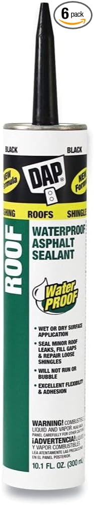 Dap 18268 6 Pack 10.1 oz. Roof Waterproof Asphalt Filler and Sealant by DAP