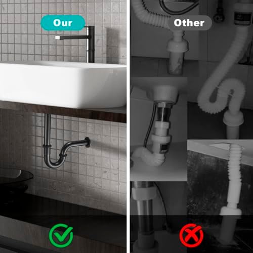 U Shape P-trap Stopper Complete Set, Adjustable Height 1-1/4 Bottle Trap Basin - Image 4