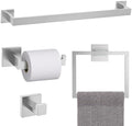 TURS 5-Piece Bathroom Hardware Set Brushed Nickel Towel Bar Set 23.6inch Bath by TURS