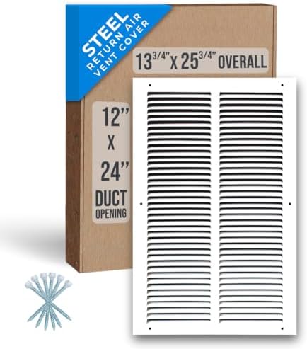 Fits 12x24 Duct Opening | Steel Return Air Grille by Handua | Vent Cover Grill by Handua