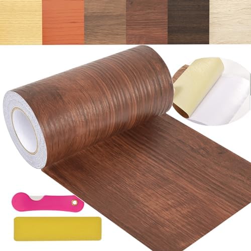 Wood Grain Repair Tape, 5.9 inch X 32ft Self Adhesive Wood Colored Tape by ZERNBER