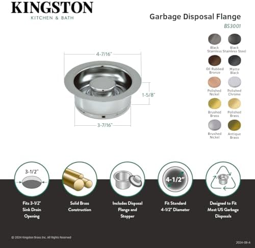 Kingston BS3000MB Garbage Disposal Flange, Matte Black - Image 3