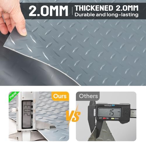 Bonnlo 5x10 FT Garage Floor Mat, Thickened Diamond Plate Garage Floor Covering - Image 2