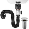 Bathroom Sink Drain Kit, with Flexible Expandable P-Trap Sink Drain Pipe by Rackickyer