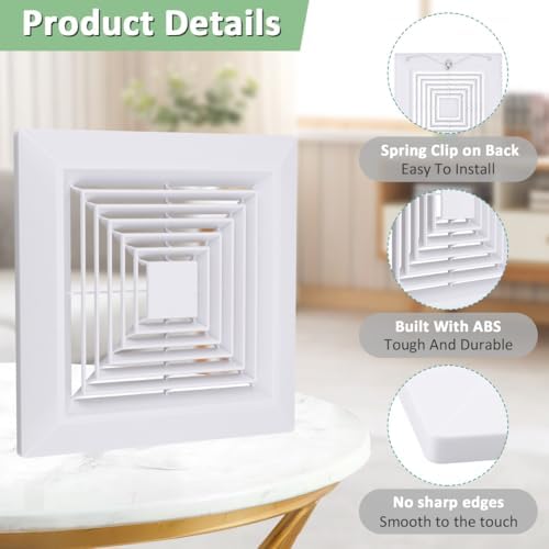 12x12 Bathroom Exhaust Fan Cover, Ceiling Vent Grille - Image 5